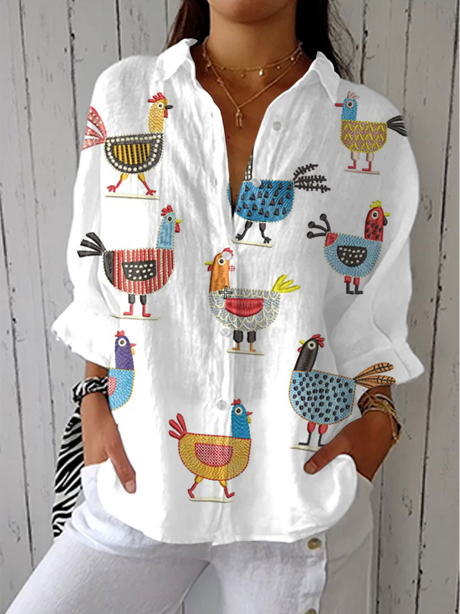 Zara - Playful Hen Blouse