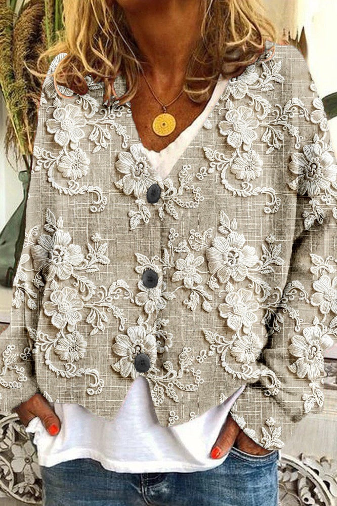 Callie - Cardigan with Petal Thread
