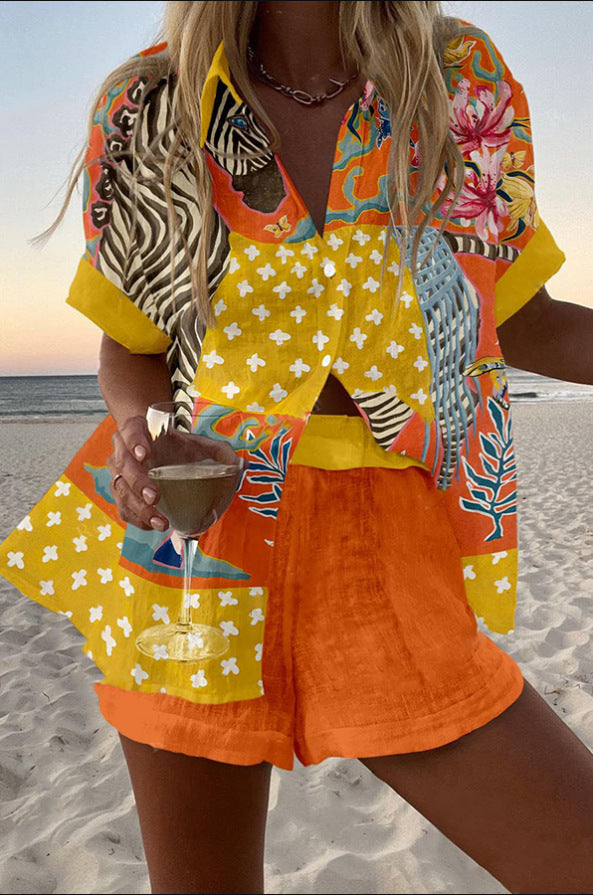 Irella – Short Summer Suit in Polka Dots