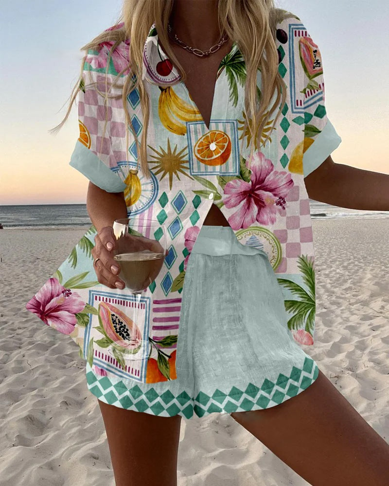 Reolia – Short Summer Suit with Fruit Print