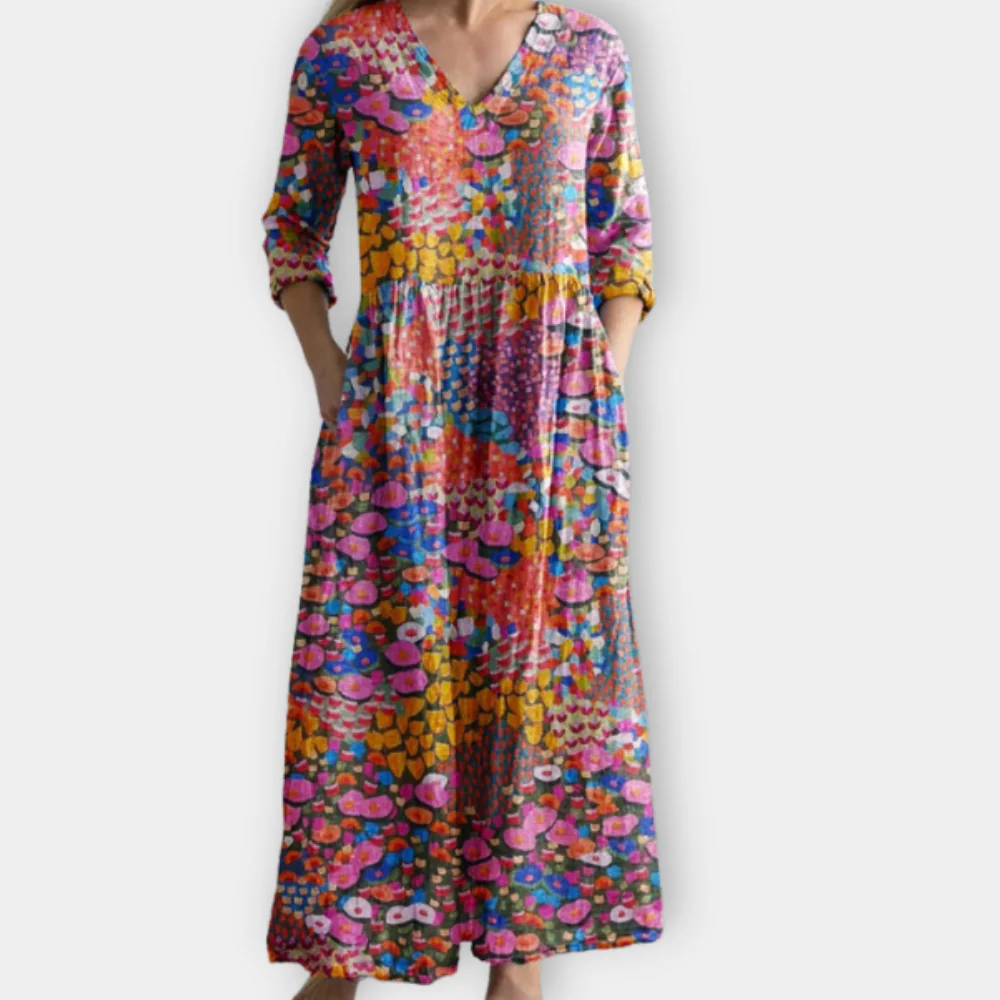 Shahlia - Elegant Maxi Boho Flowy and Flattering Dress