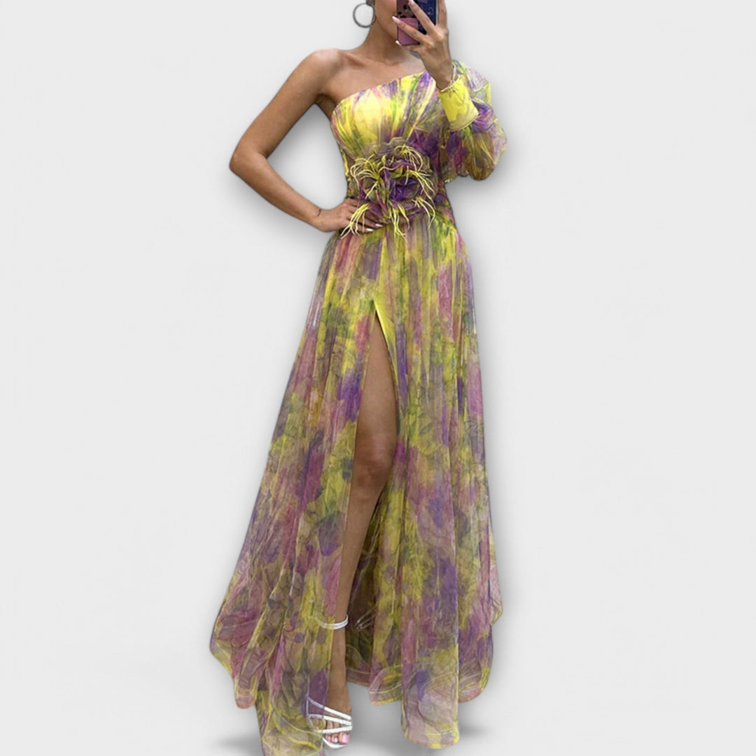 Mirielle - Elegant Evening Dress with One Shoulder and Slimming Waist