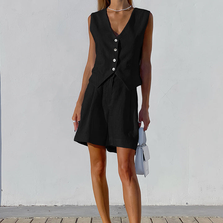 Amourah  - Tailored Vest and Shorts Set