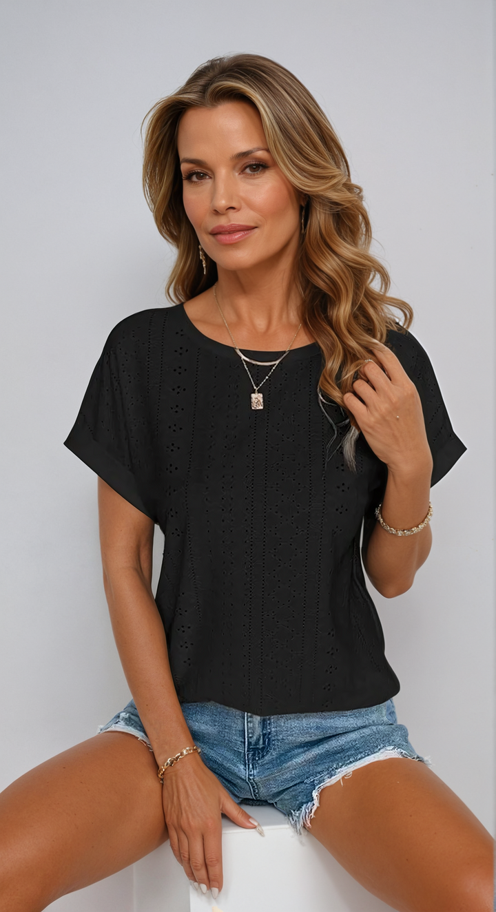 Winona -  Casual Eyelet Top