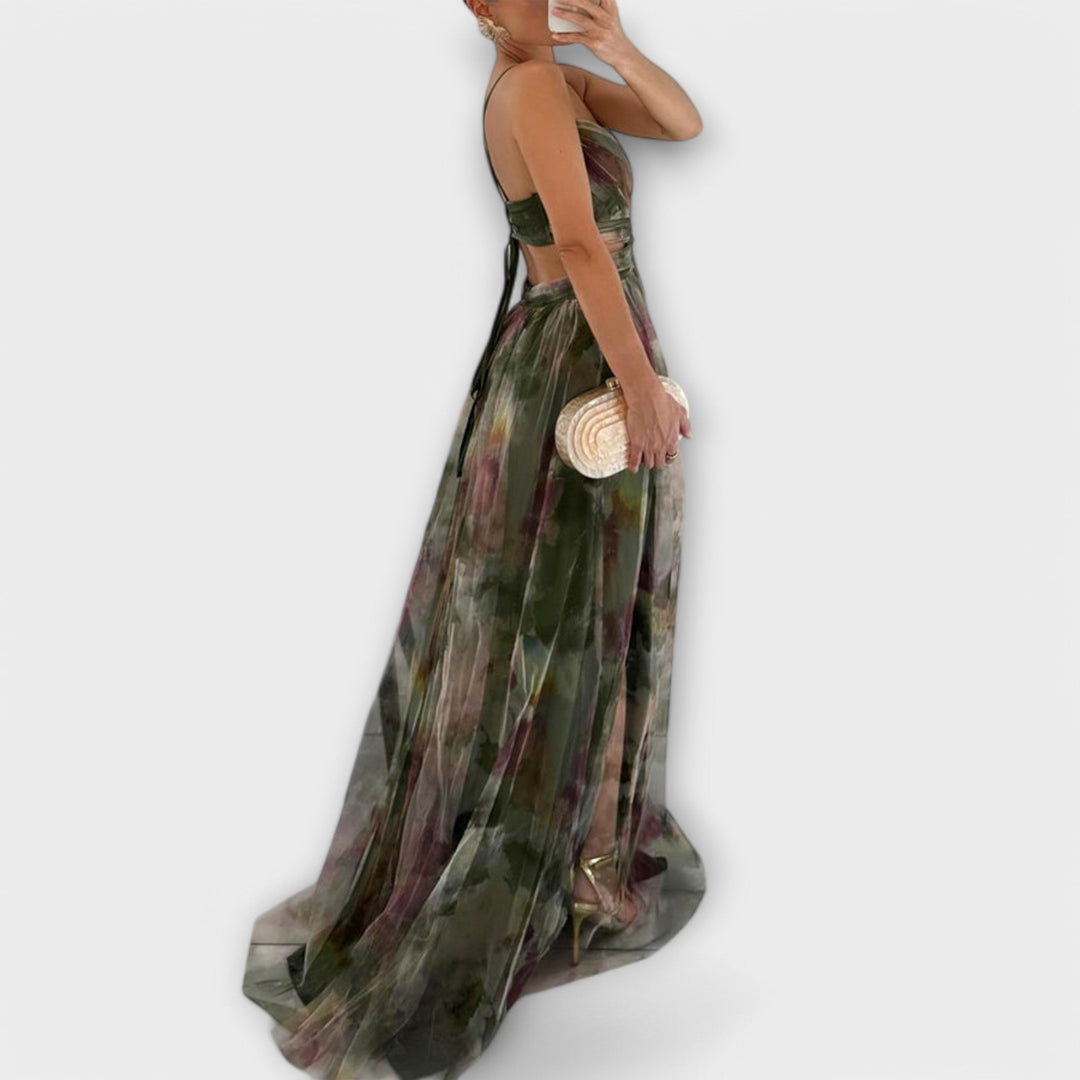 Tanique - Mesh Maxi Dress  Elegant and Figure-Shaping