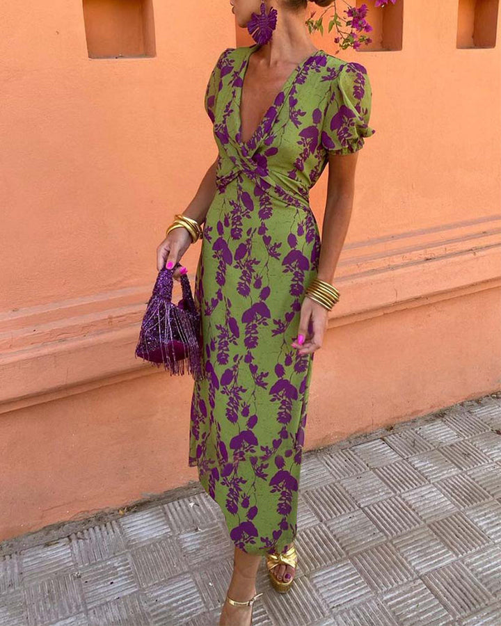 Brienna - Women's Elegant Pleated Floral Boho Dress Perfect for Summer and Casual Outings