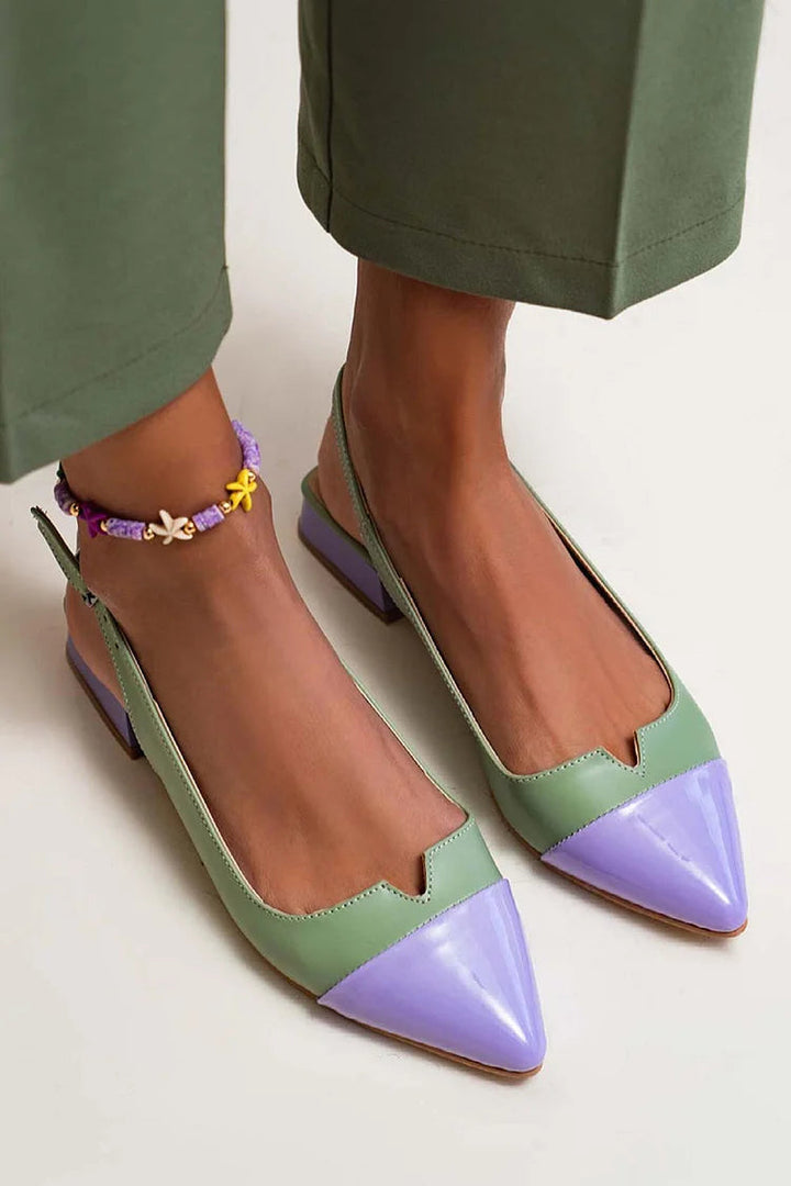 Melina - Elegant ballerinas with toe cap and two-tone details for a refined styleto