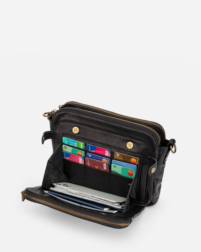 Aelira - Sleek Three Layer Crossbody Bag