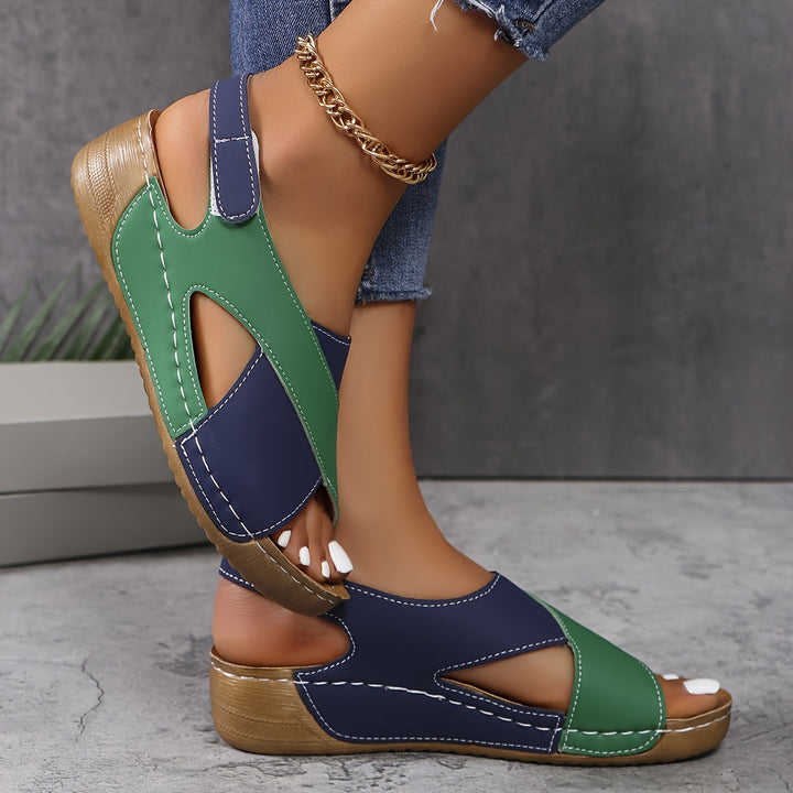 Natalie - Two Tone Wedge Sandals