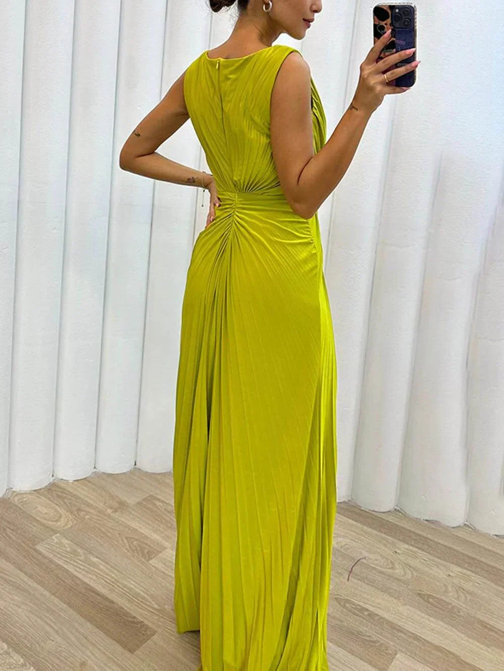 Lydia - Long Pleated Evening Dress