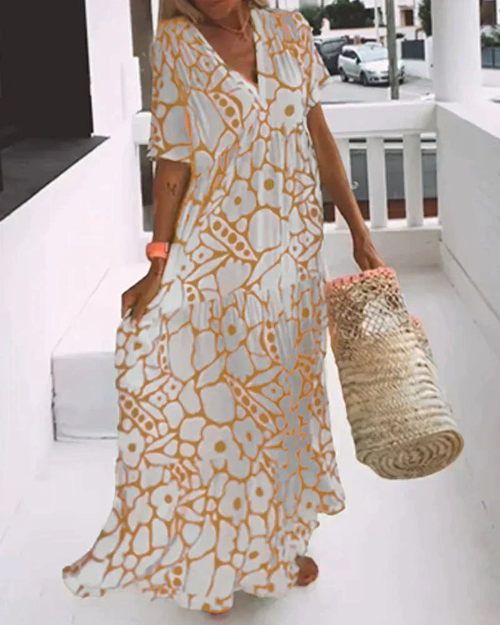 Faylinnae- Long Pattern Dress