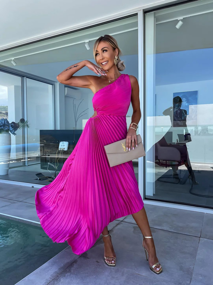 Dakota - One-shoulder pleated maxi dress