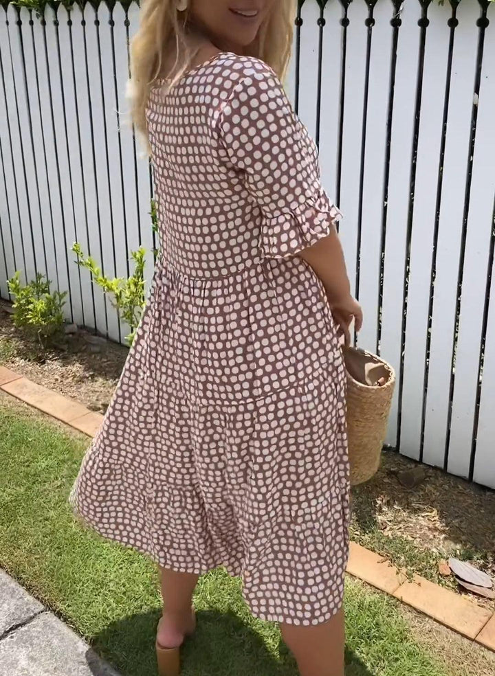 Kyrene - Sable Short-Sleeve Midi Dress