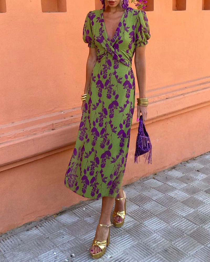 Brienna - Women's Elegant Pleated Floral Boho Dress Perfect for Summer and Casual Outings