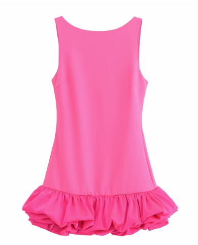 FUCHSIA | Dress Mit Bubble Hem