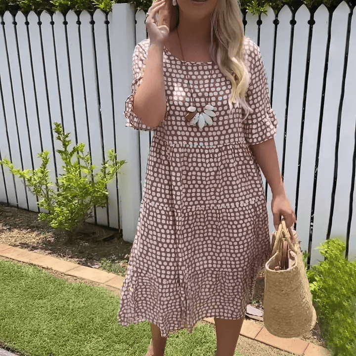 Kyrene - Sable Short-Sleeve Midi Dress