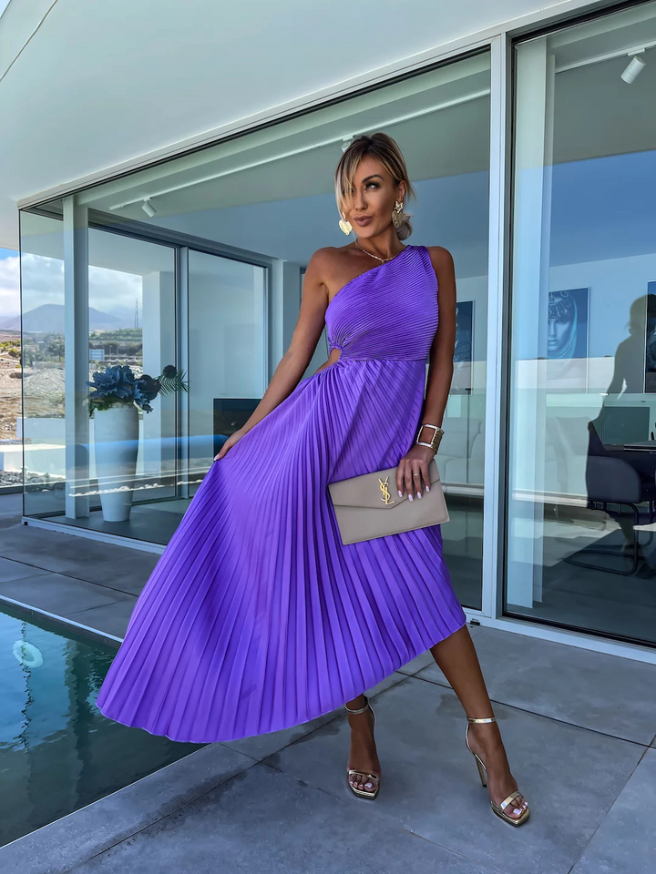 Dakota - One-shoulder pleated maxi dress
