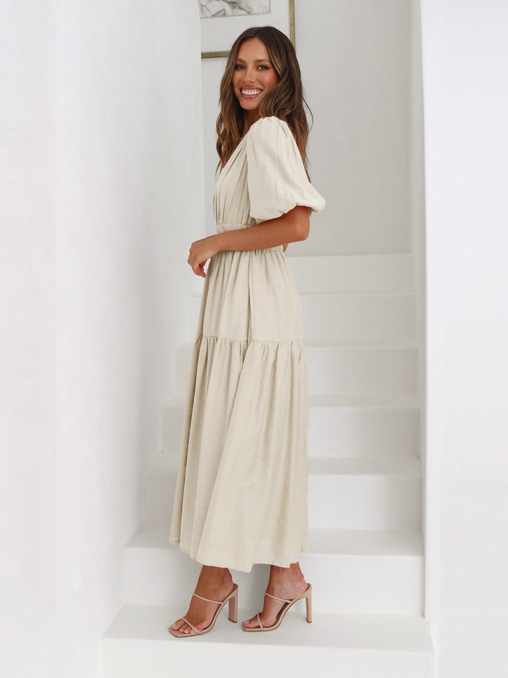 Faynora - Puff Sleeves Dress