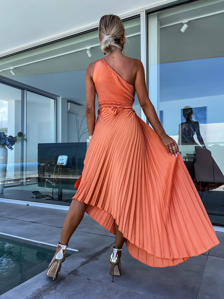 Dakota - One-shoulder pleated maxi dress