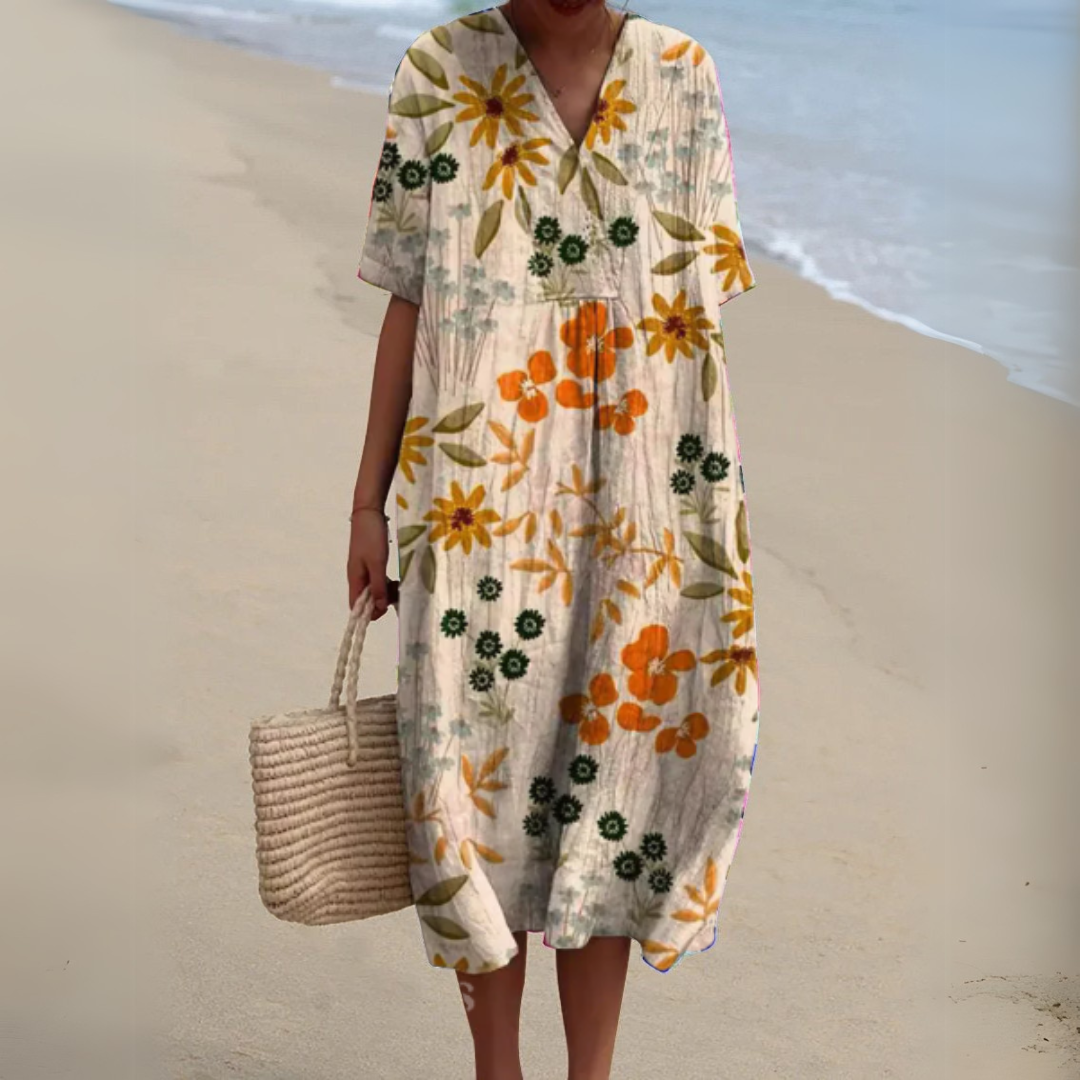 Elorayae- Summer Dress with Flower Motif