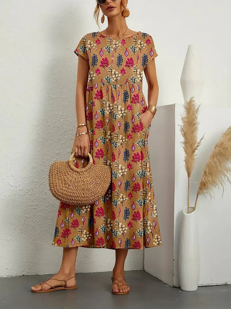 Palila - Botanical Elegance Midi Dress
