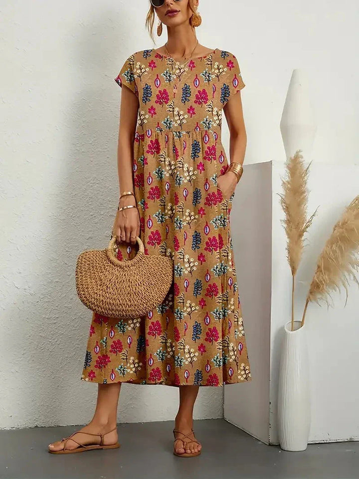 Palila - Botanical Elegance Midi Dress