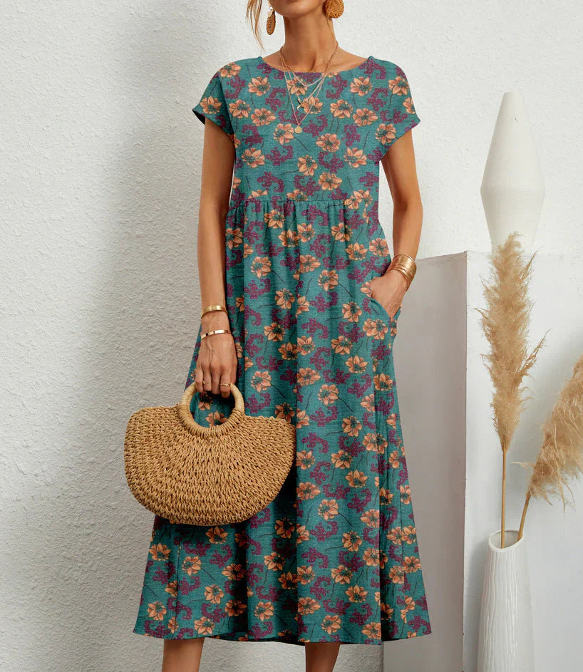 Palila - Botanical Elegance Midi Dress
