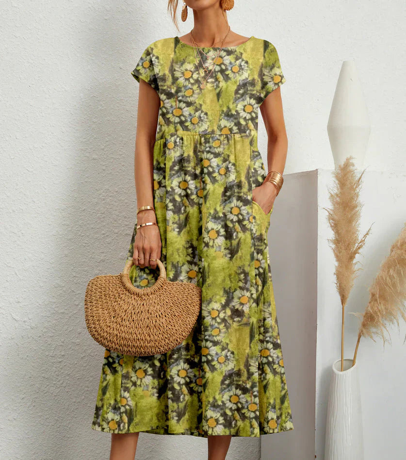Palila - Botanical Elegance Midi Dress