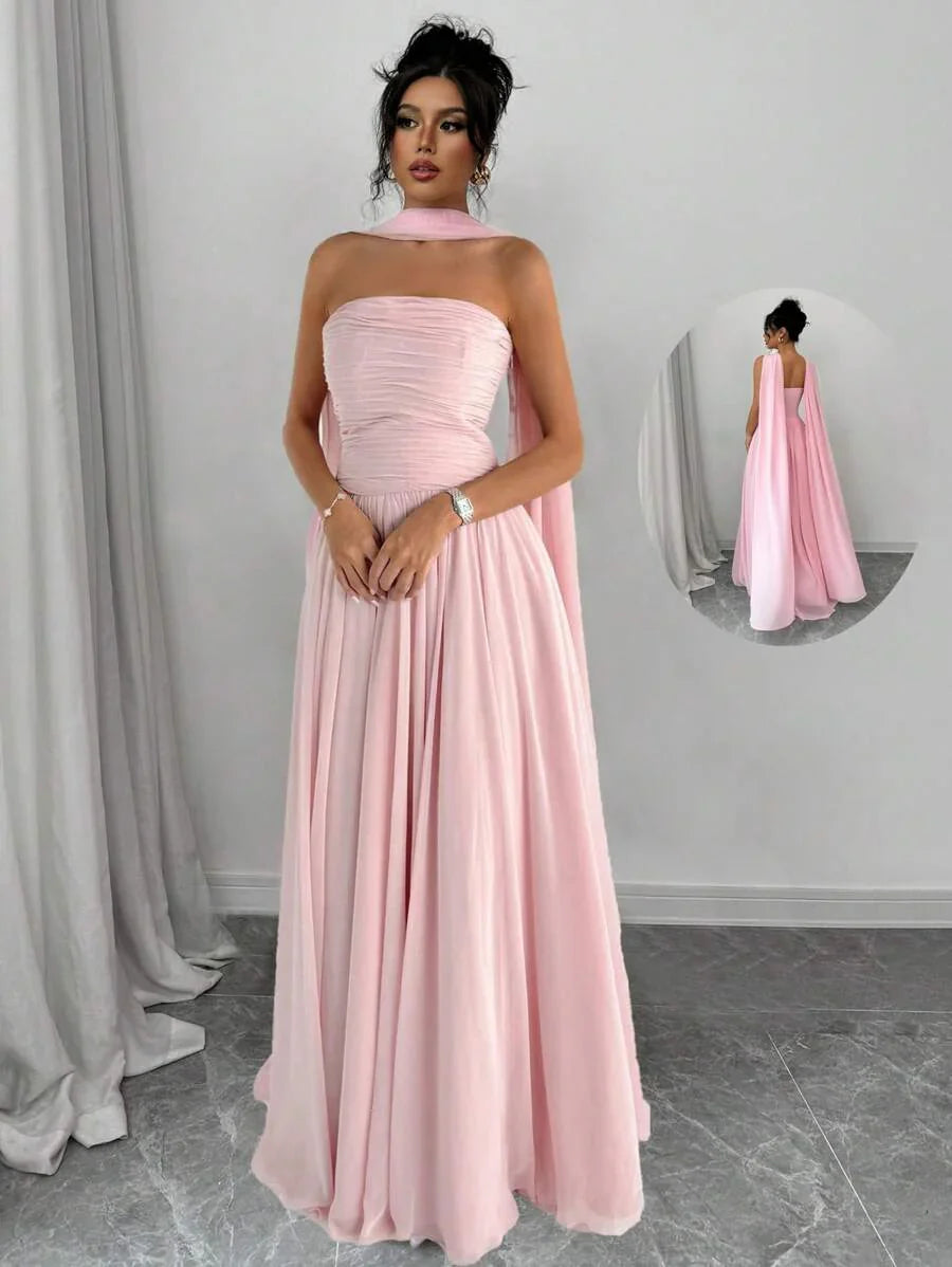 Stella - Sculpted Strapless Maxi-Kleid