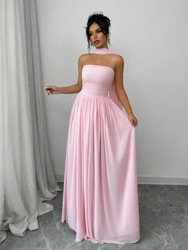 Stella - Sculpted Strapless Maxi-Kleid