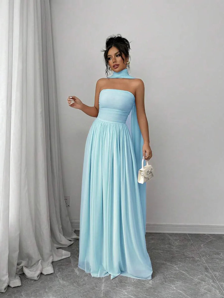 Stella - Sculpted Strapless Maxi-Kleid