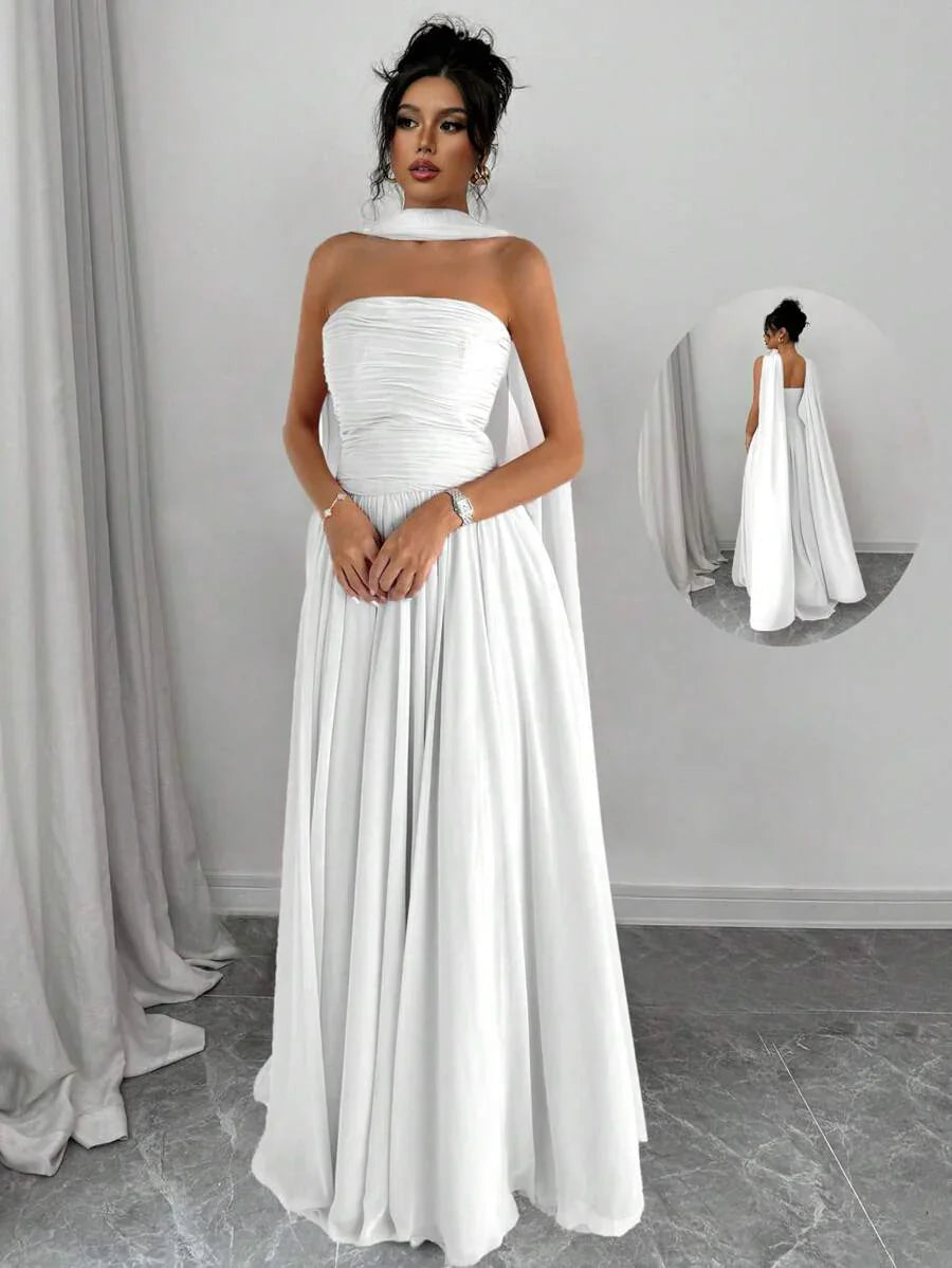 Stella - Sculpted Strapless Maxi-Kleid
