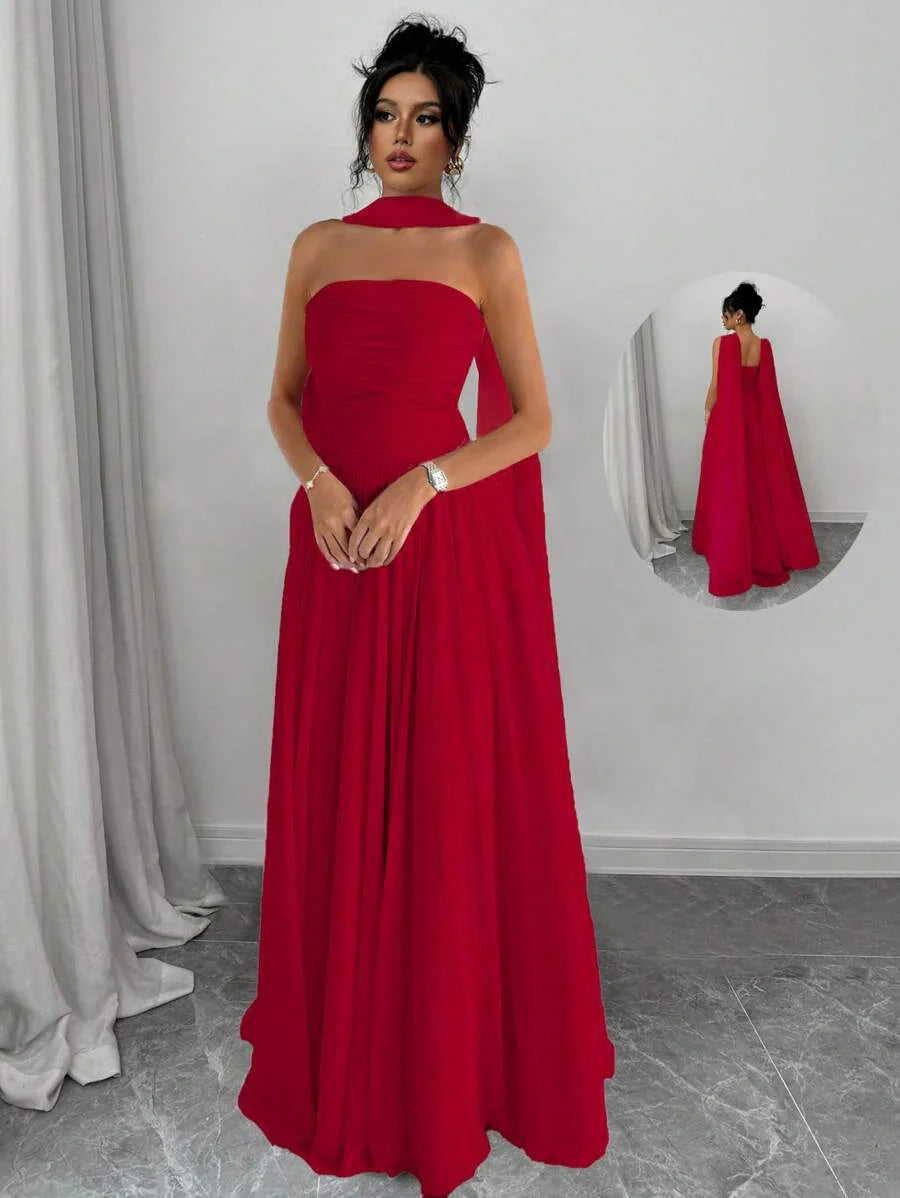 Stella - Sculpted Strapless Maxi-Kleid