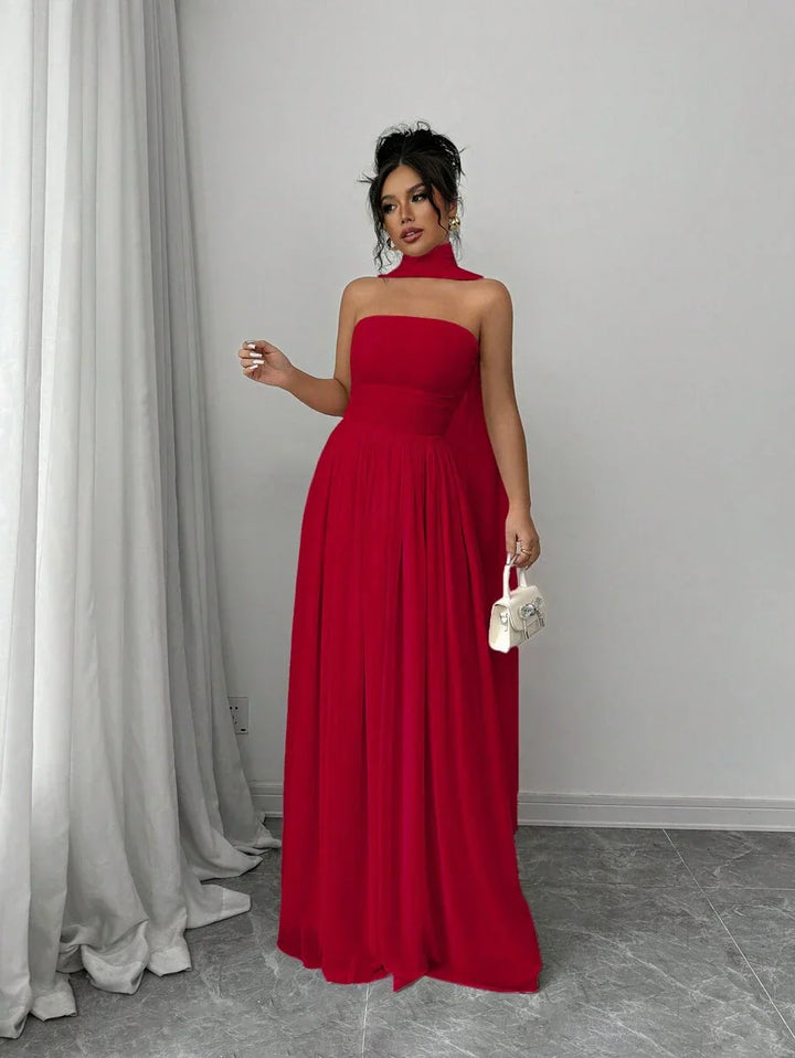 Stella - Sculpted Strapless Maxi-Kleid