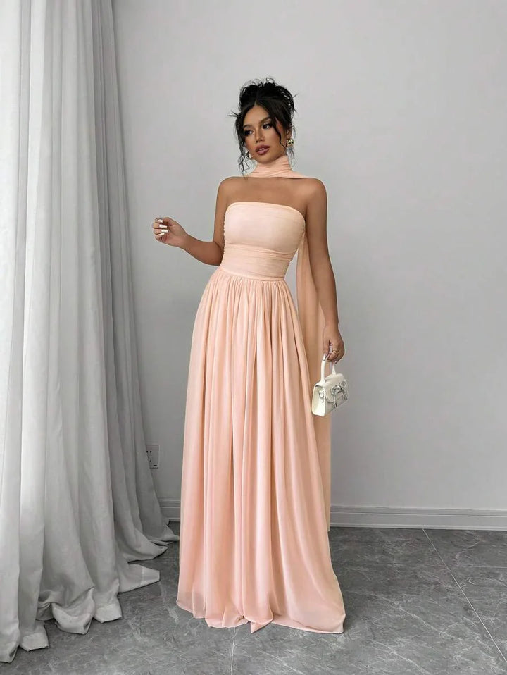 Stella - Sculpted Strapless Maxi-Kleid