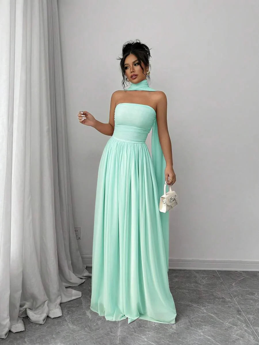 Stella - Sculpted Strapless Maxi-Kleid