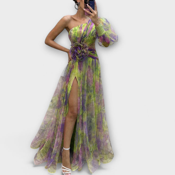 Mirielle - Elegant Evening Dress with One Shoulder and Slimming Waist