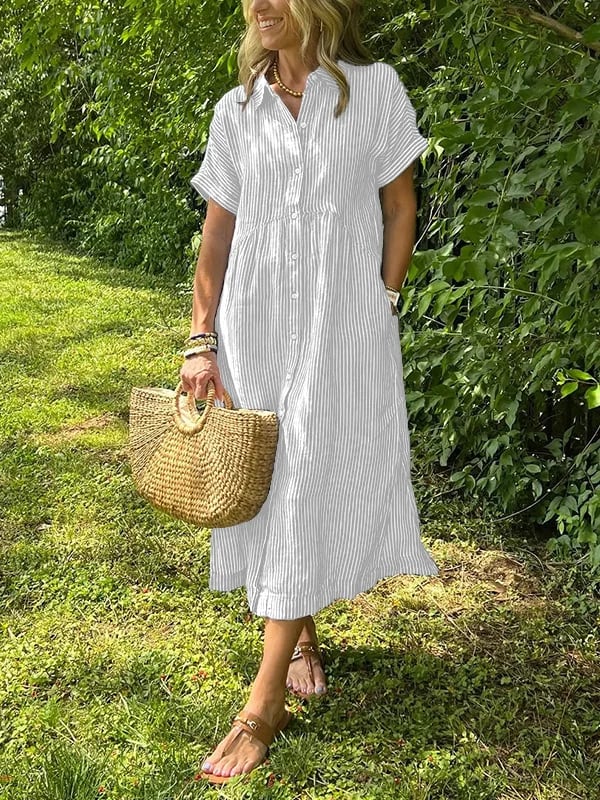 Quinn - Striped shirt dress