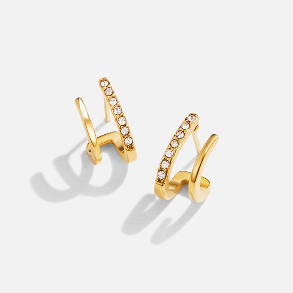 Claw gold crystal earrings