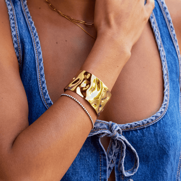 Gold cuff bracelet