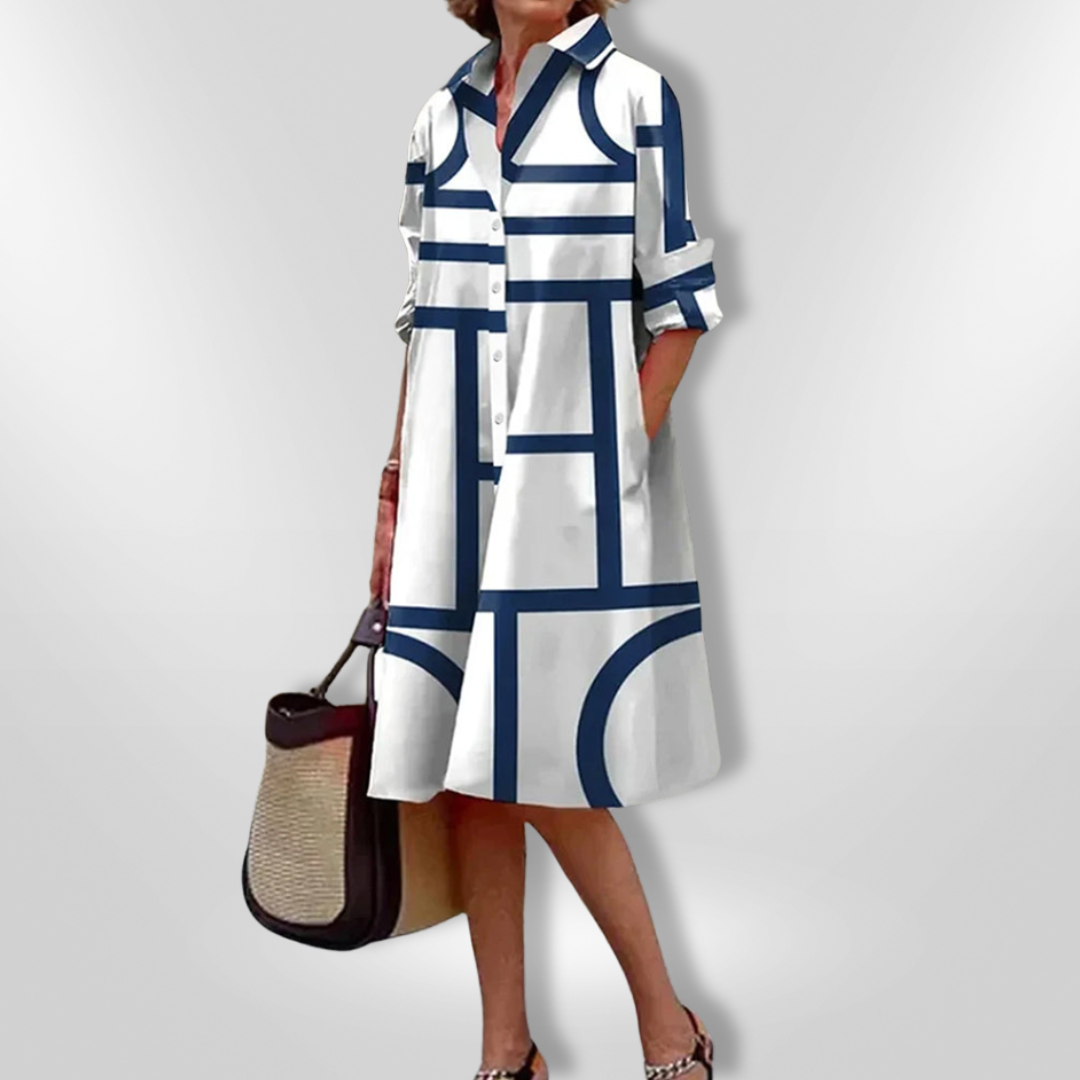 Veylah - Midi dress with geometric pattern