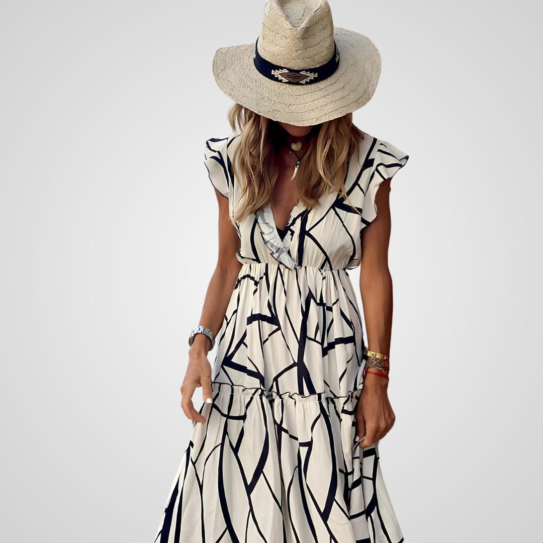 Lorielle -  Elegant Printed Dress