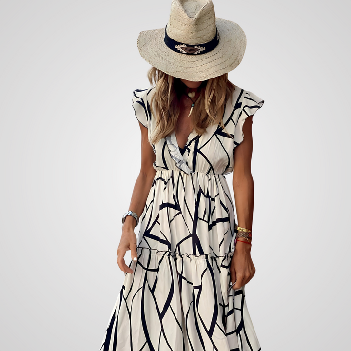 Lorielle -  Elegant Printed Dress