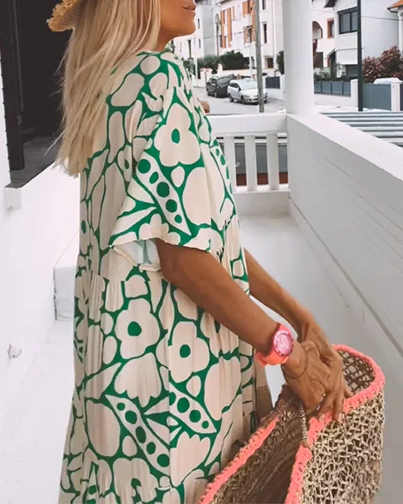 Faylinnae- Long Pattern Dress