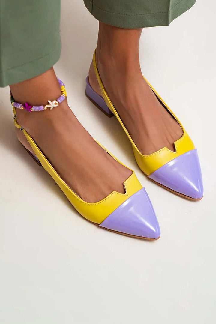 Melina - Elegant ballerinas with toe cap and two-tone details for a refined styleto