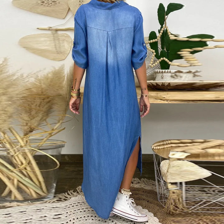 LEA | Langes Kleid im Jeans-Look