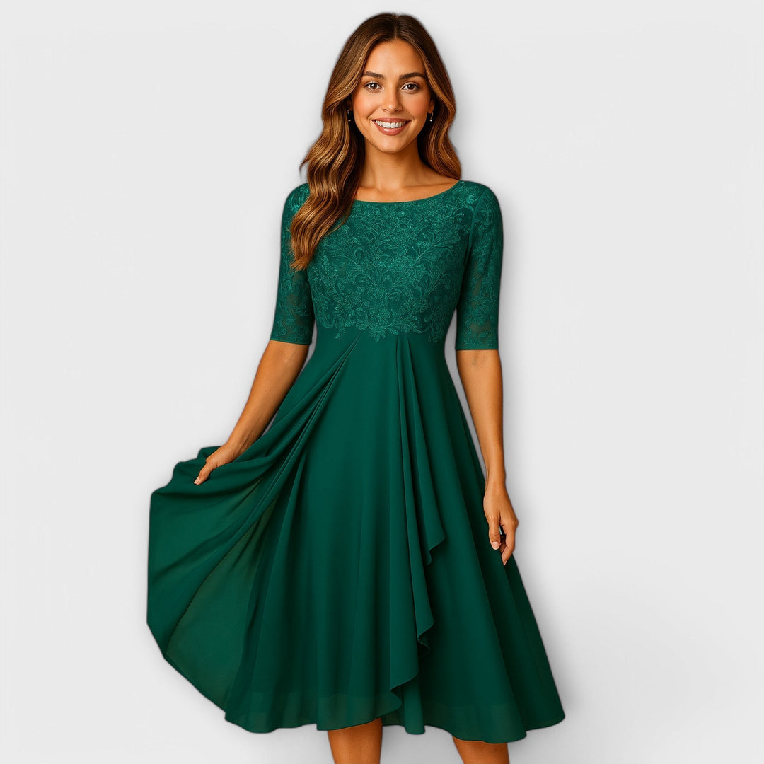 Saskia – Elegant Lace Midi Dress