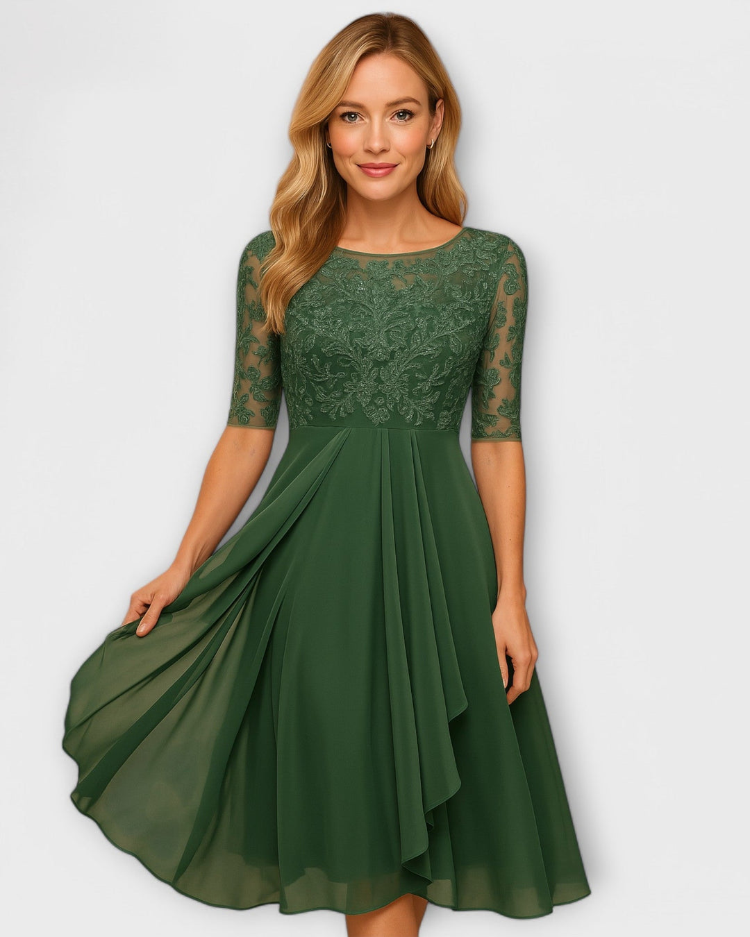 Saskia – Elegant Lace Midi Dress