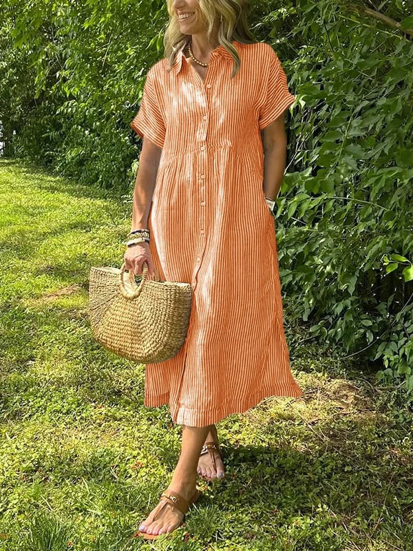 Quinn - Striped shirt dress