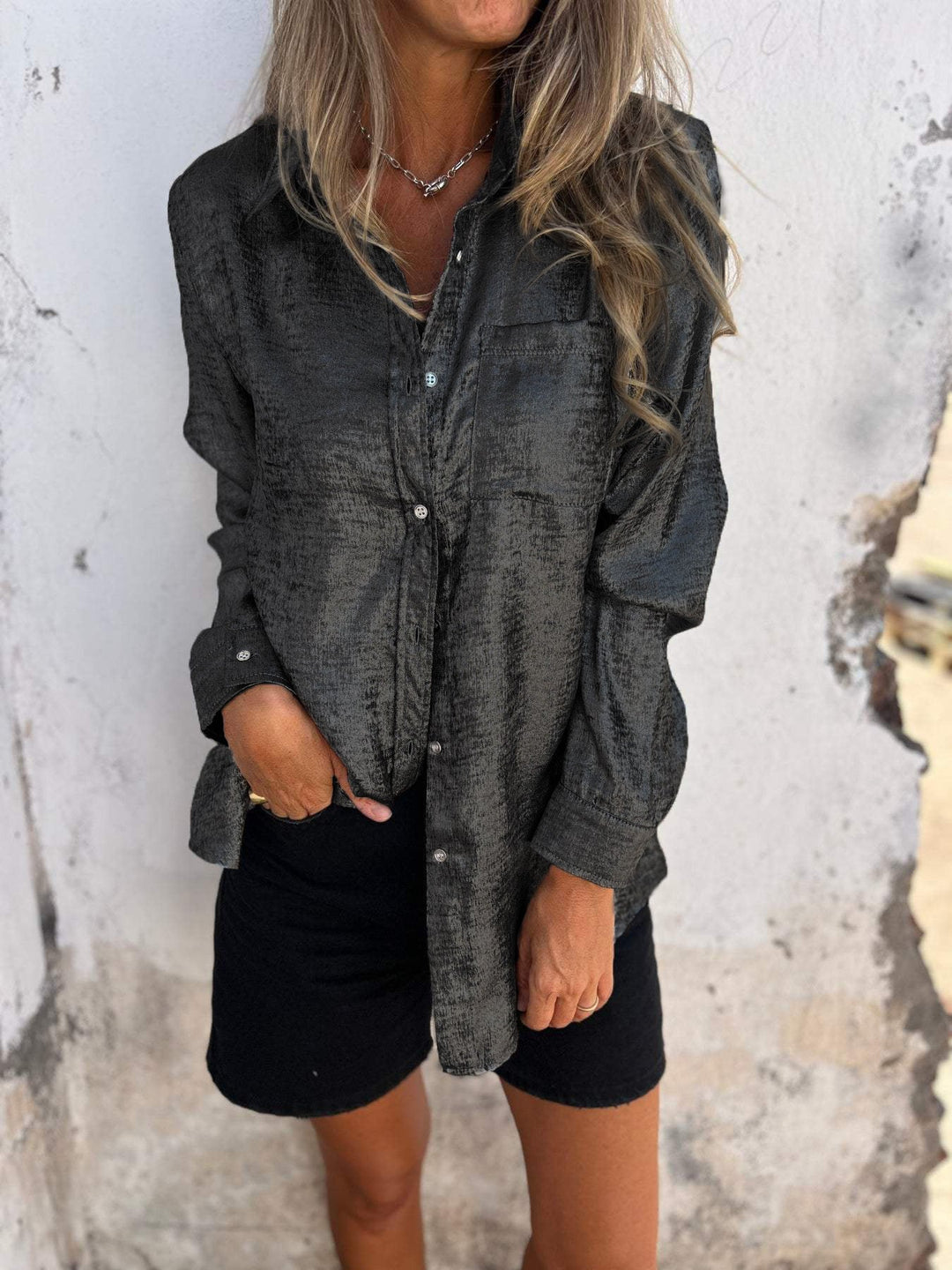 Reeva -  Chic Shimmer Shirt